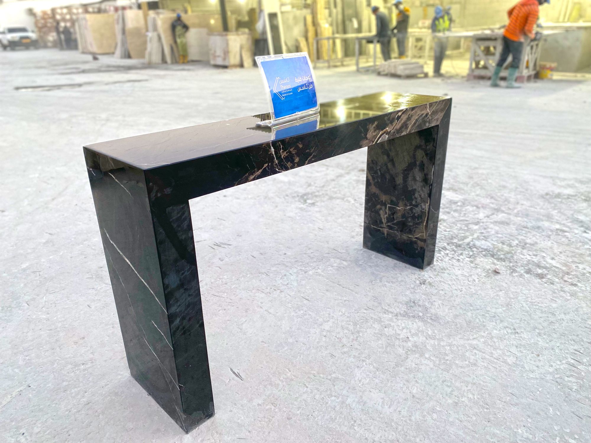 A Unique Table with Black Torus Marble