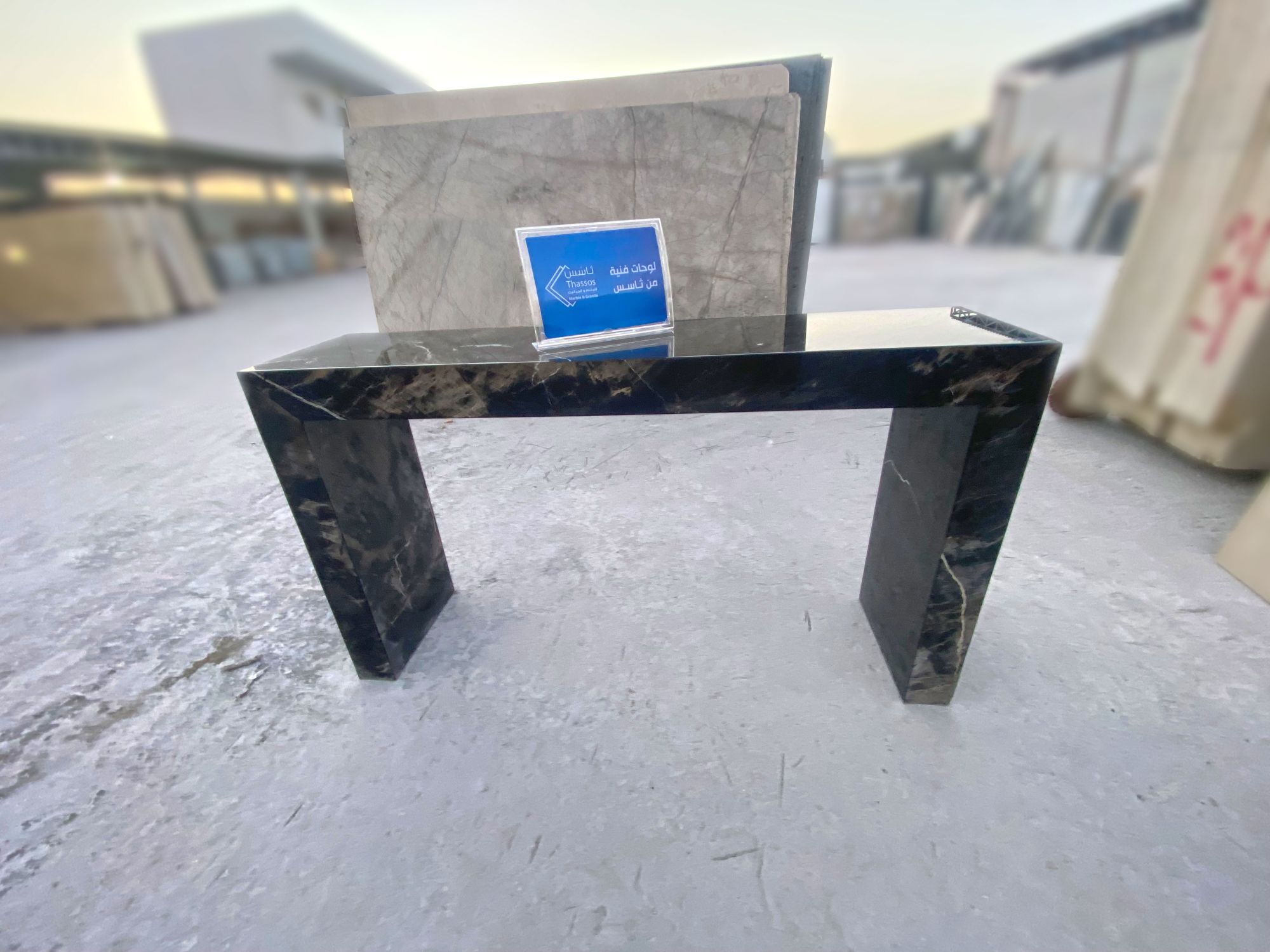 A Unique Table with Black Torus Marble