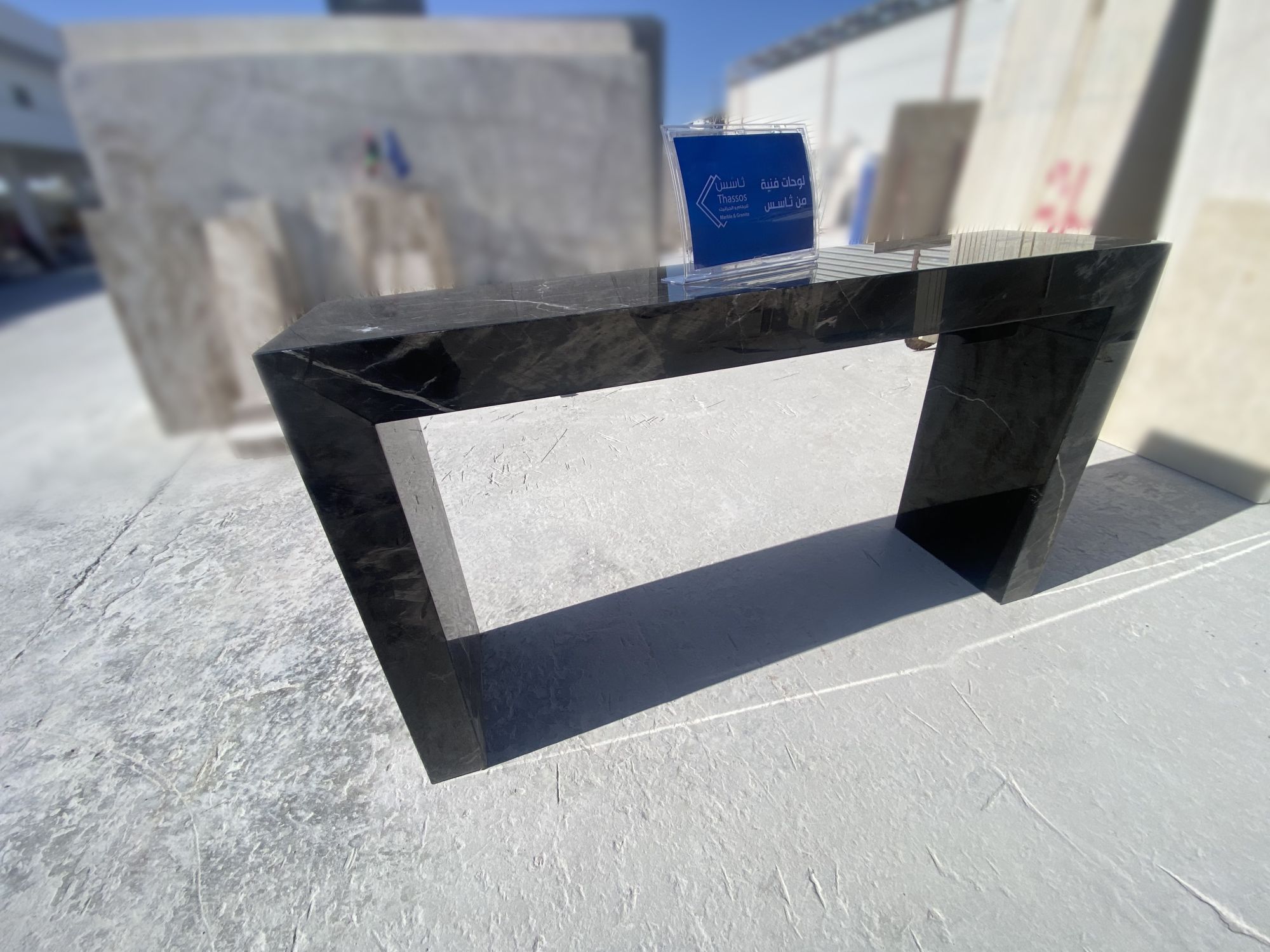 A Unique Table with Black Torus Marble