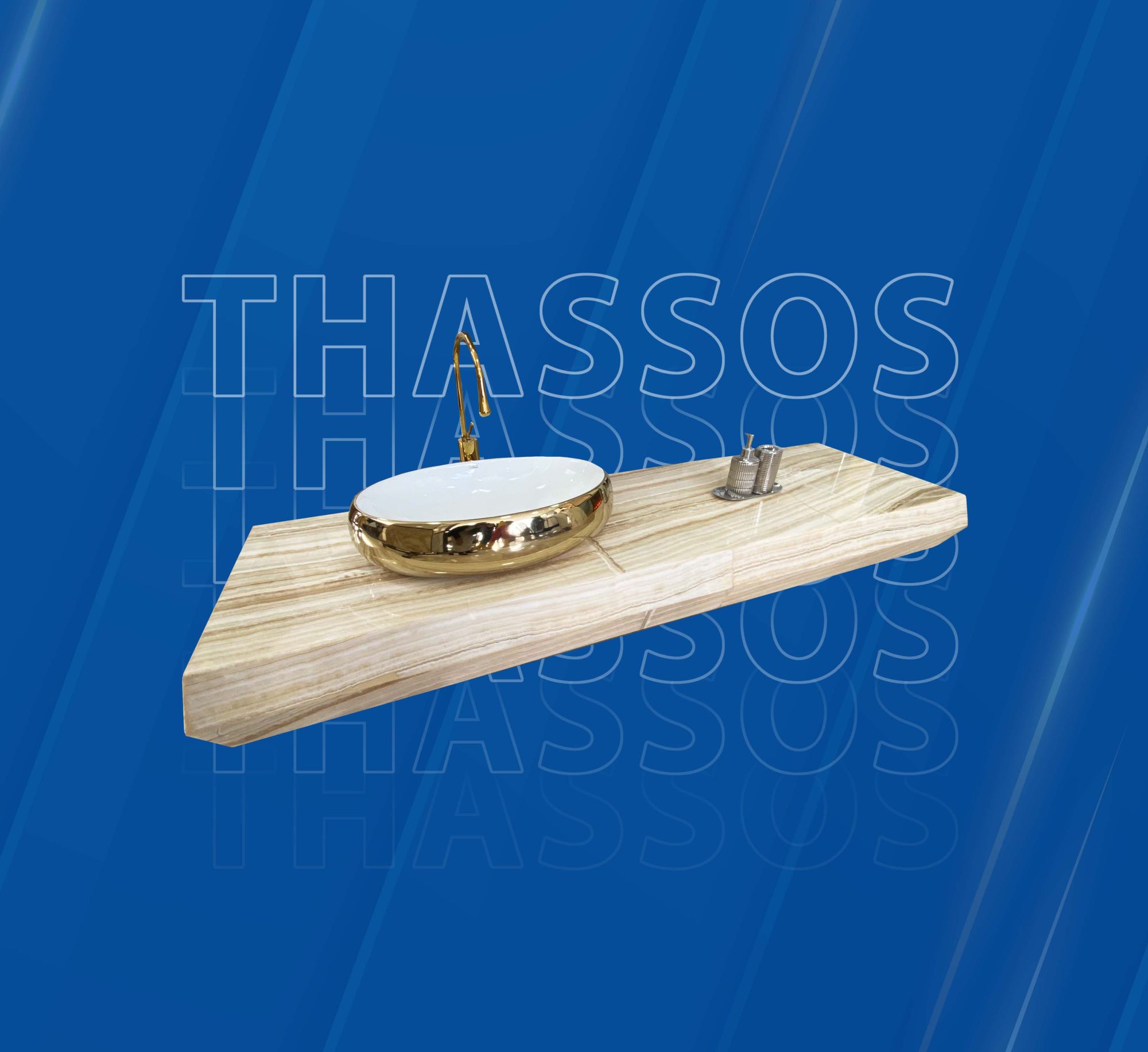 Bathroom sink designed from luxurious natural onyx marble